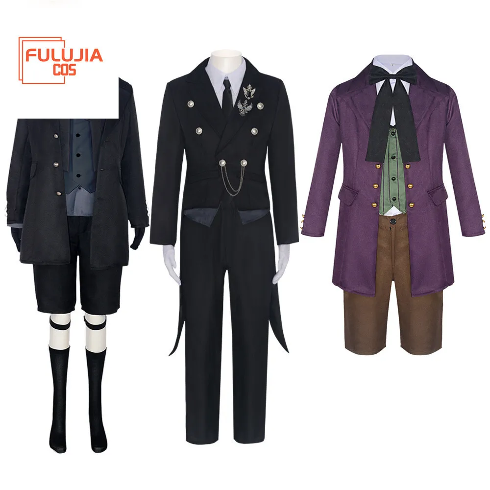 

Fulujiacos Black Butler Cosplay Sebas Alois Trancy Ciel Phantomhive Costume Outfit Full Set
