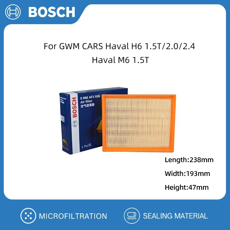 BOSCH Air Filter For GWM CARS Haval H6 1.5T/2.0/2.4 Haval M6 1.5T Replacement Auto Accessories 1109110-XKZ-16A