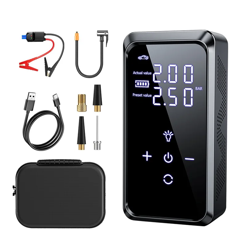12v Portable Air Pump and Jump Starter 4 In 1 Multifunction Peak current 1000A Car Battery Jump Starter and Tire Inflators