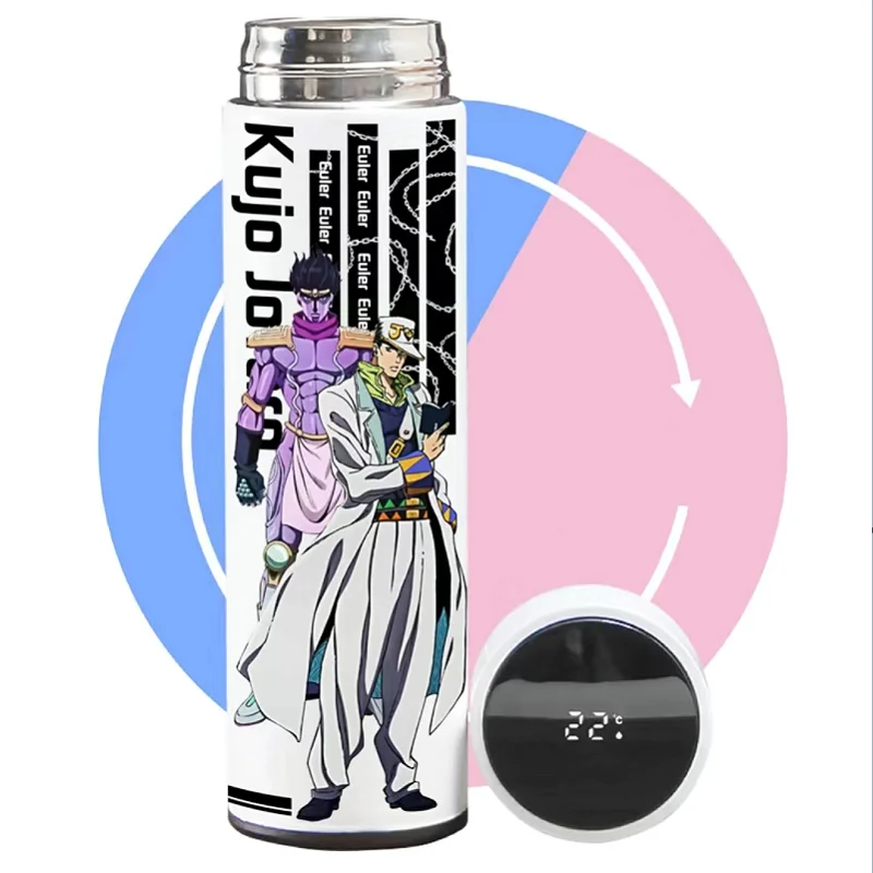 1Pc Anime JoJo's Bizarre Smart Stainless Steel Thermal Mug  LED Temperature Display Intelligent Thermos Bottle