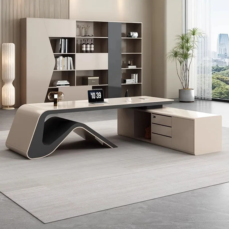 White Crafts Conference Drawer Office Desk Aesthetic Display Meuble Bureau Unique Furniture Organizers Adjustable Office Desk