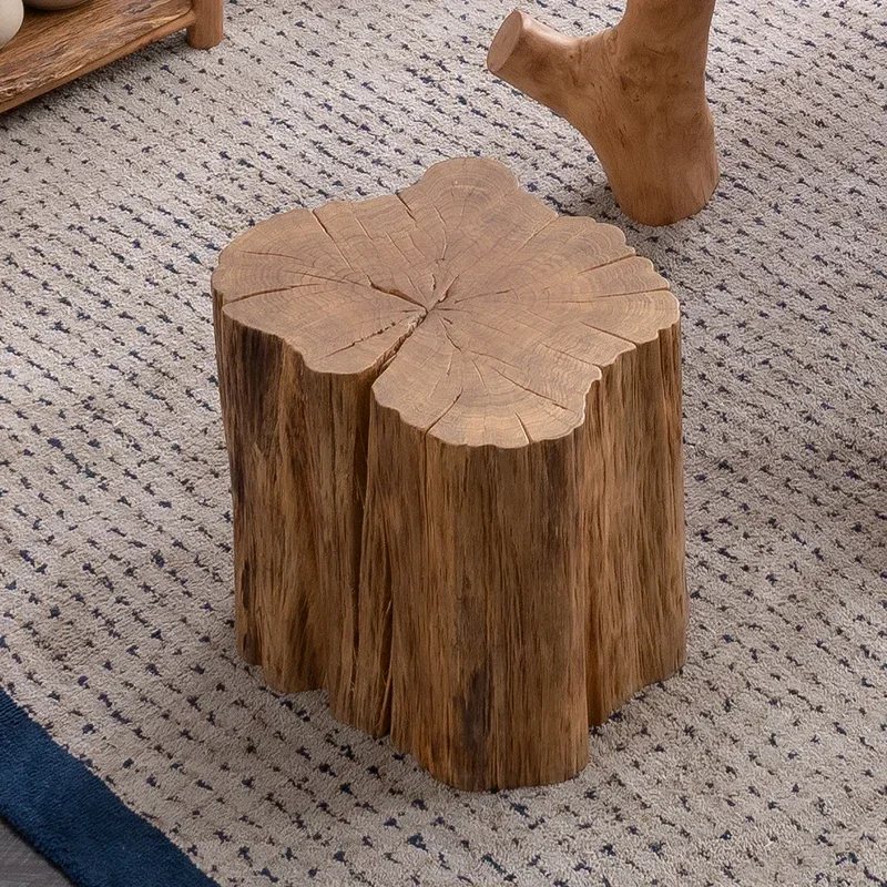 

Nordic Solid Wood Root Carving Stool Natural Log Root Decorative Wooden Pile Wooden Pier Tree Pile