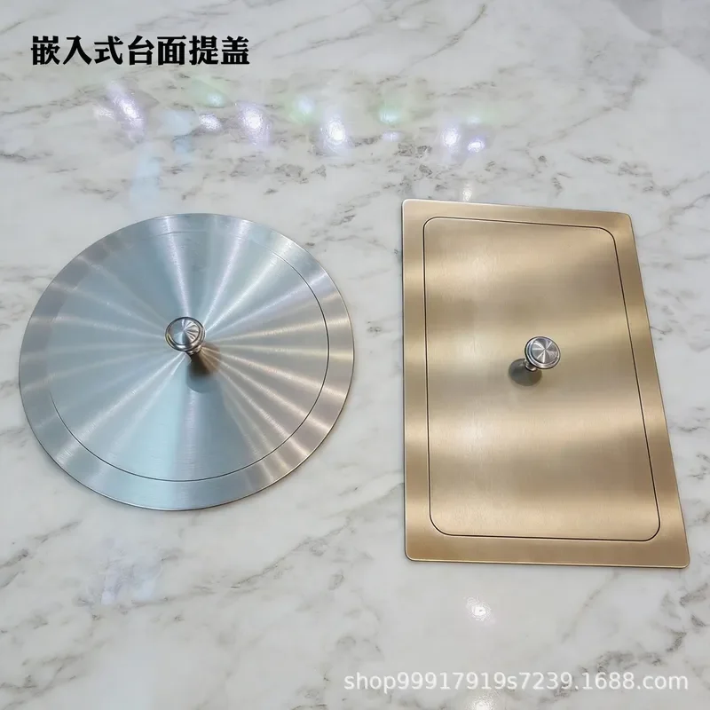 Stainless steel round embedded trash can delivery port Washing table Embedded flip-top trash can Kitchen countertop