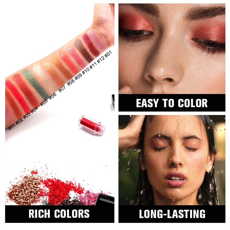 Poudre d'ombre à paupières scintillante sirène VERONNI, ombre à paupières hautement pigmentée, longue durée, imperméable, maquillage des yeux multifonctionnel DIY