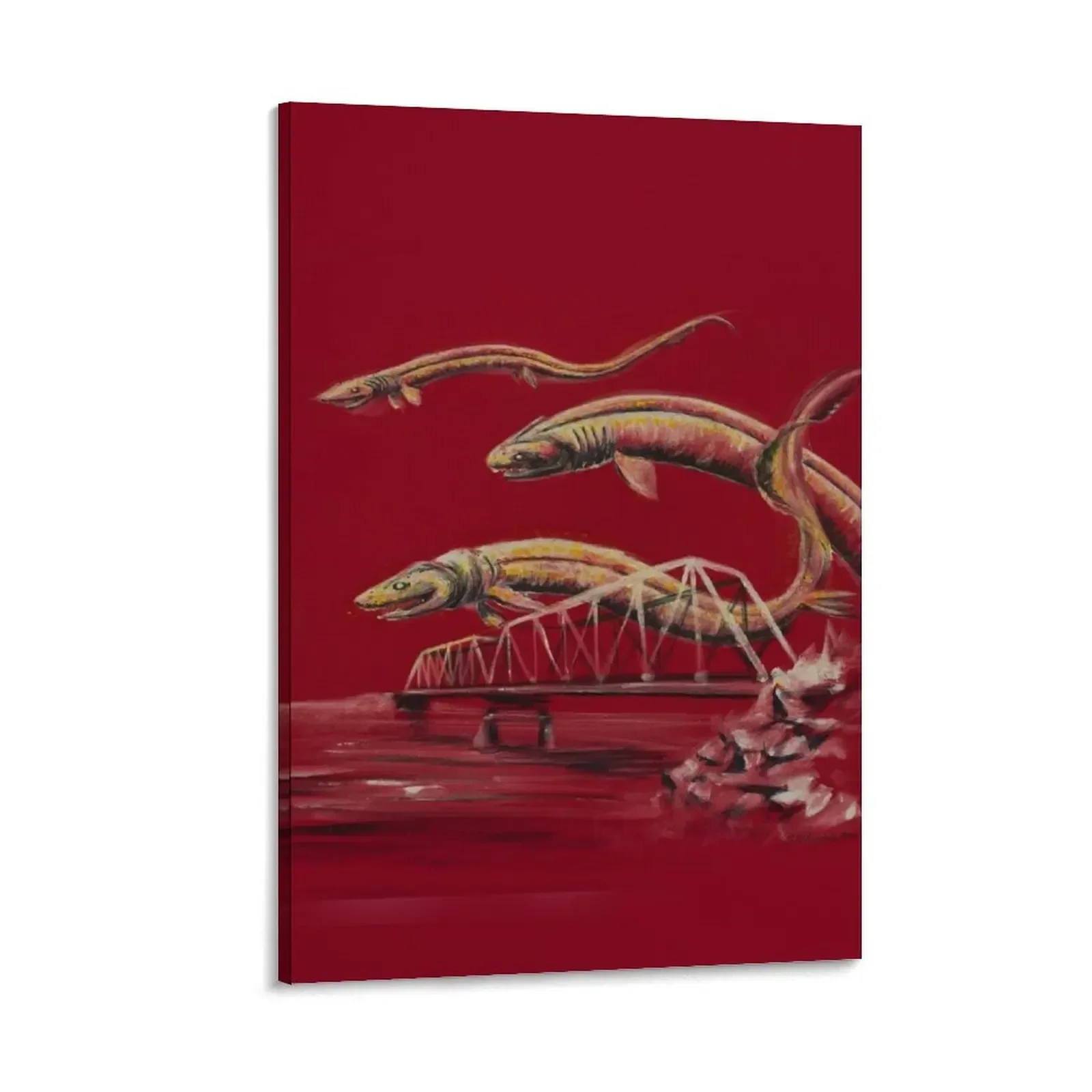 

frilled sharks over the train bridge Canvas Painting decorative wall canvases decoration for the room home decor