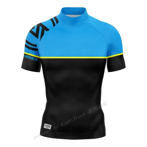 Camisa de Surf de manga corta para hombre, campeón de Lycra Rashguard RIGHTTRACK para ropa deportiva de Surf, traje de baño UV para playa, ropa UPF50