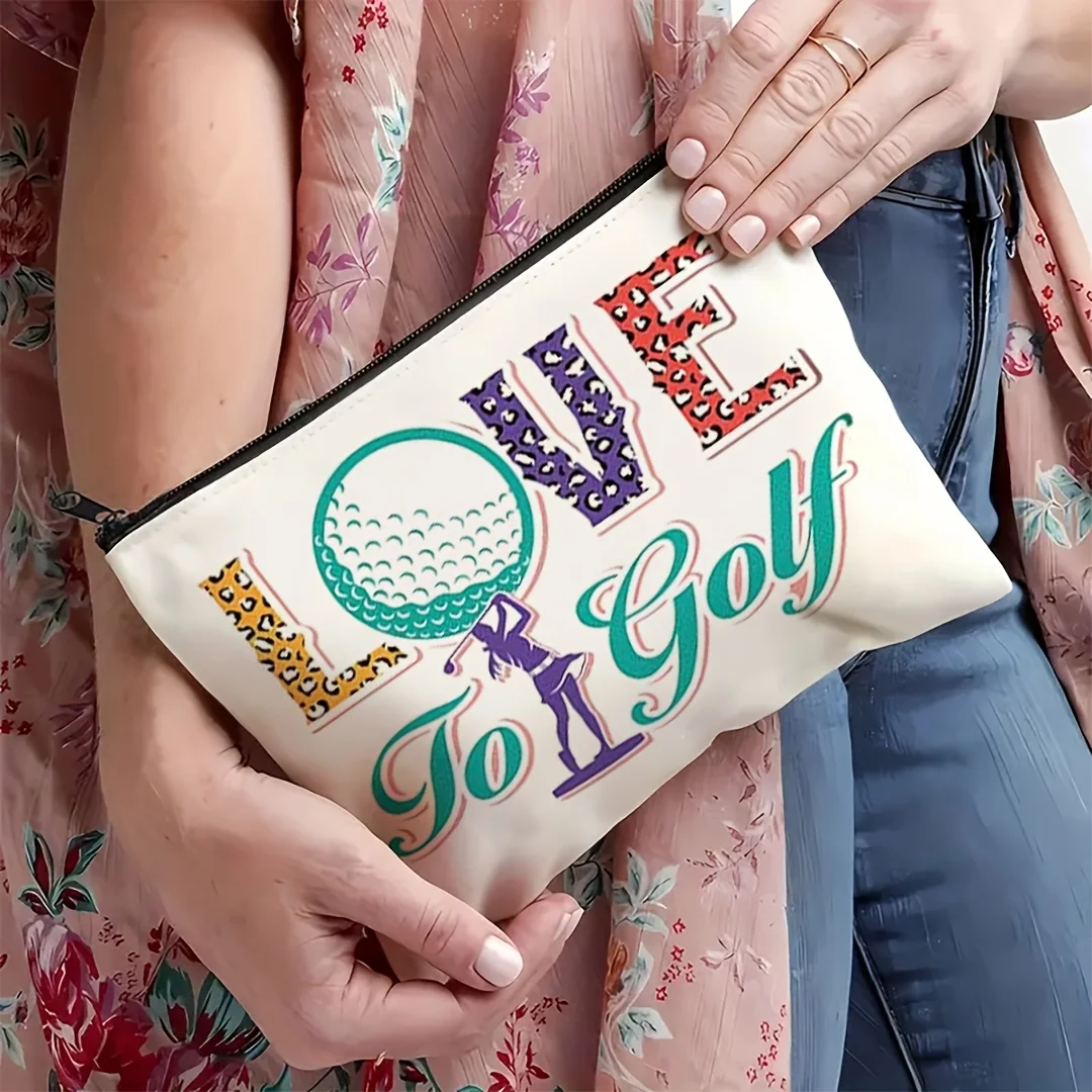 ゴルフ柄の化粧ポーチ - 女性用のかわいい多機能ジッパーポーチ、ジュエリー収納バッグ、