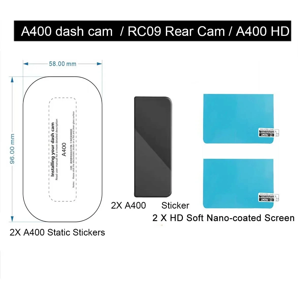 Untuk 70mai Dash Cam A400 Dash Cam Smart VHB stiker dan stiker statis untuk 70mai RC09 kamera belakang stiker statis