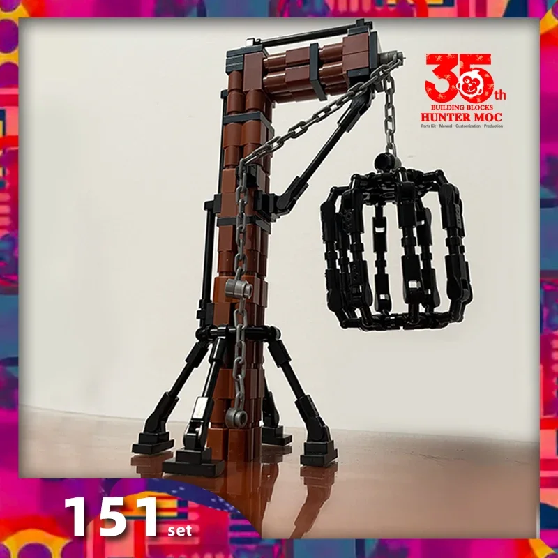 

iron hanging cage bricks guillotine wild west bricks european medieval castle town Military middle age scene castle accessories
