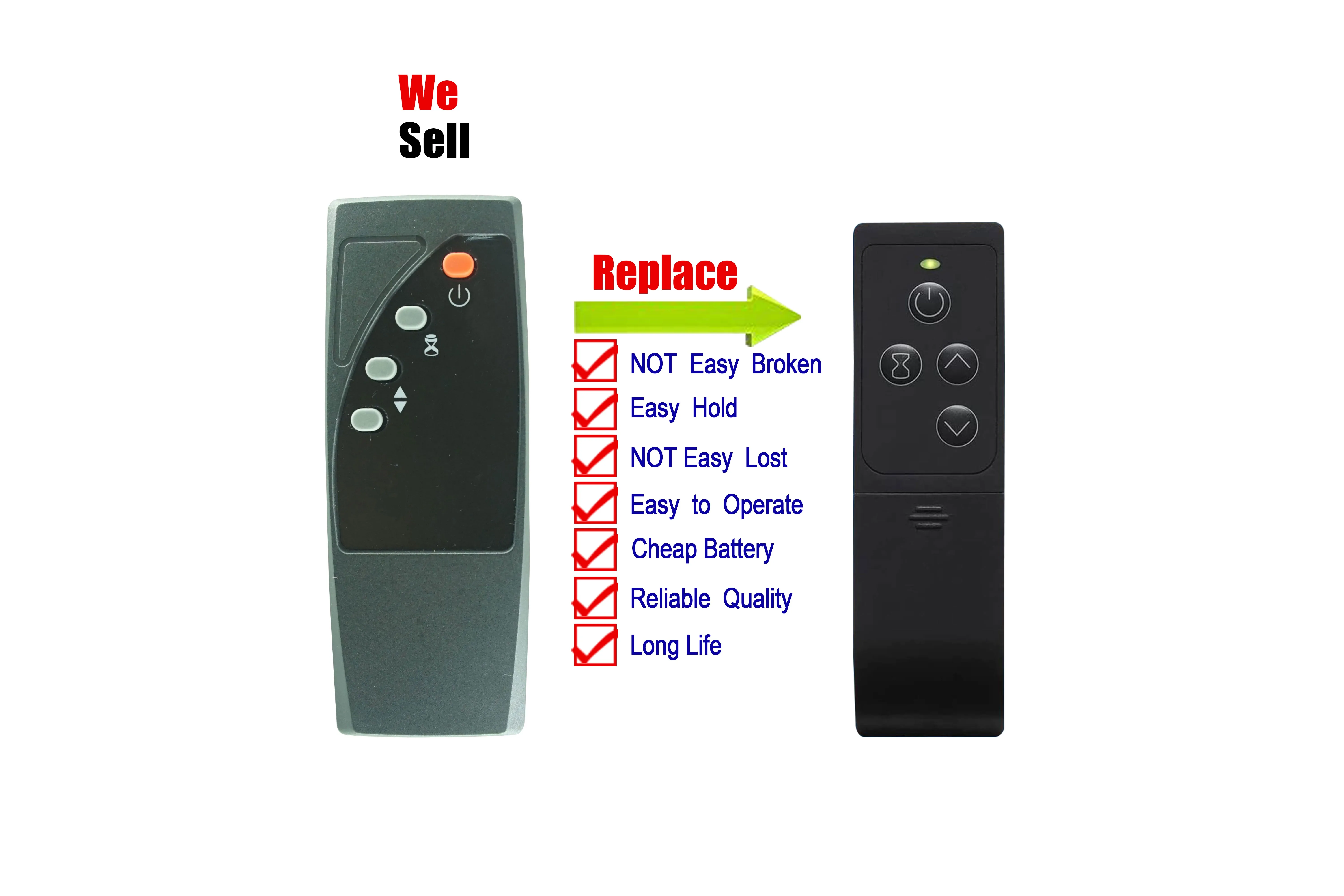 

Remote Control For Duraflame 9HM7000 9HM9342 9HM8664 9HM8253 9QI075ARA 91HM100-01 3D Electric Infrared Fireplace Space Heater