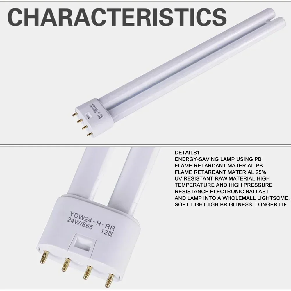 Compact Fluorescent Light Bulbs 6500 White Light 3 Color H Tube Lamp Intubation Soft Light Color Good Color Rendering High Light