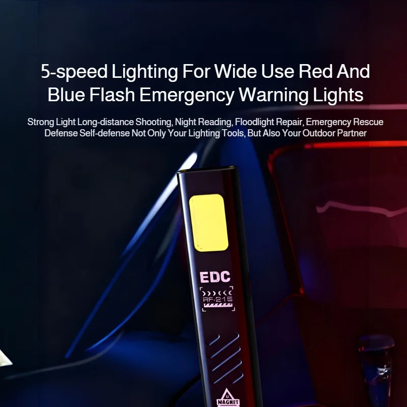 Edc Dual-Light Source Flashlight Portable Emergency Lighting Tool Magnetic Clip-on Light High-Intensity Flashlight Portable Work