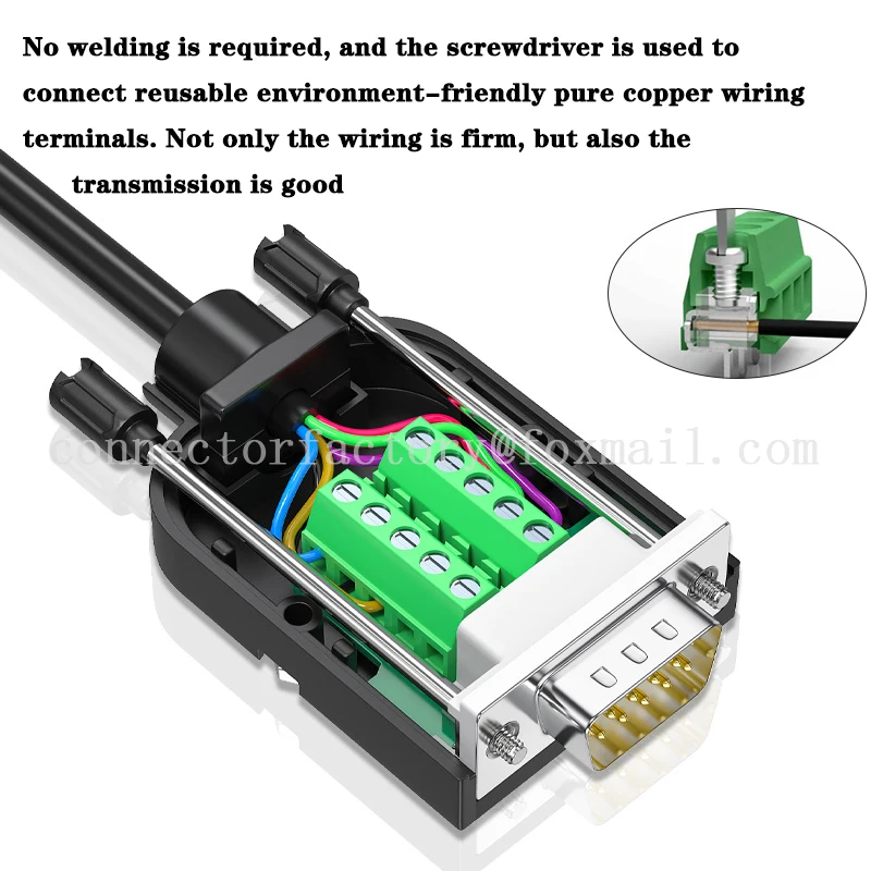 VGA Connector DB15 Solder-free Male Female HDB15-pin Plug Industrial Grade VGA 15 Pin 3+9 Computer Monitor Projector Connector