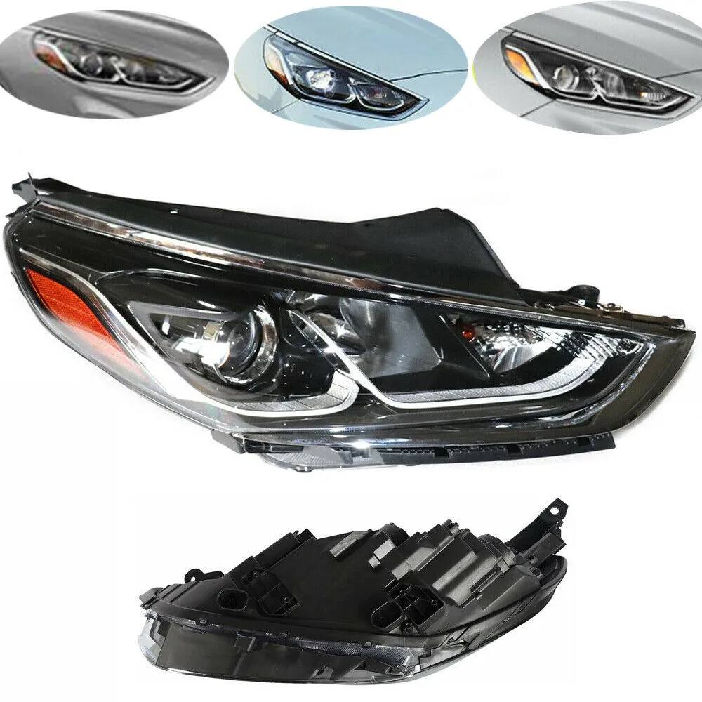 Headlight Assembly Right Left Side Replacement for 2018 2019 Hyundai Sonata Passenger Driver Side Headlamp