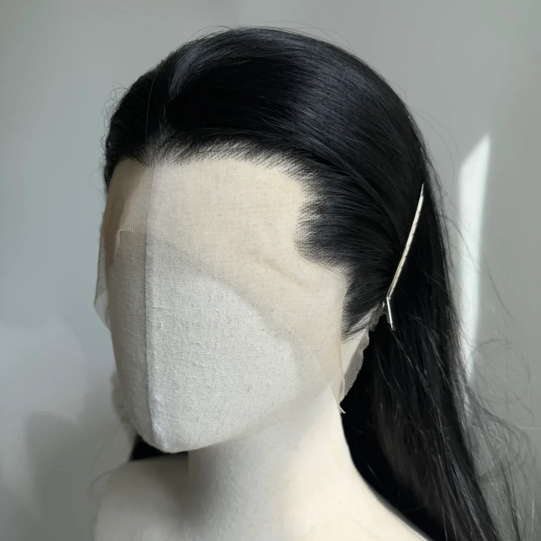 Black Lace Front Wig for Man 26inch Long Straight Cosplay Wig Natural Hairline High Quality Fiber Hair Wigs Synthetic Lace Wigs