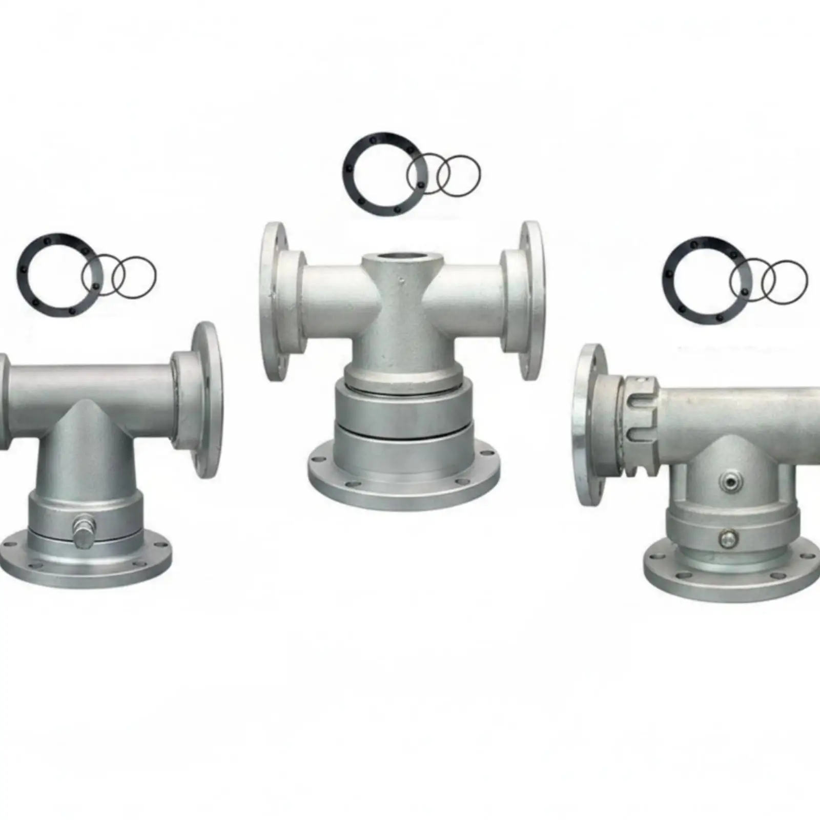 Industrial Sprinkler Connector Base Water Jet Distributor Triple Port Rotary Fitting with Sealing Gaskets for Truck Use
