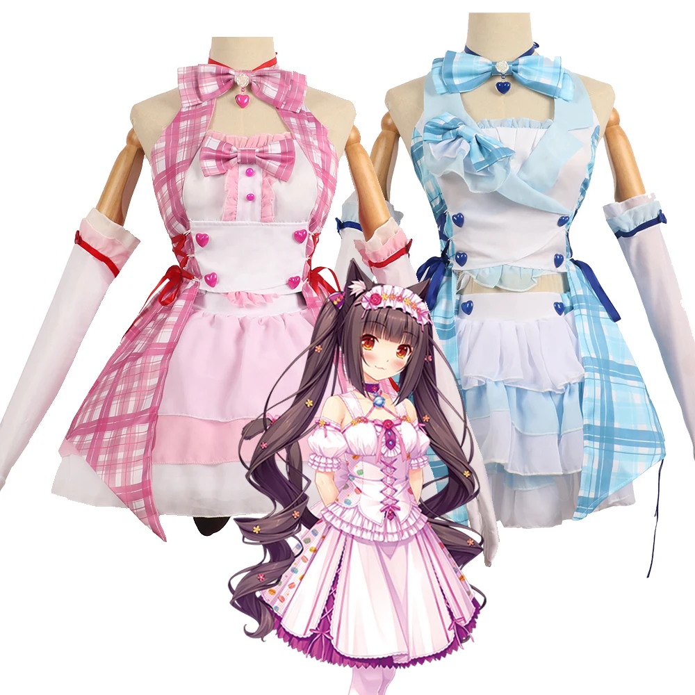 

NEKOPARA Chocola Vanilla Cosplay Costume New Idol Catgirl Maid Costume Dress Vanilla Stage Lolita Dress Girls Halloween Outfit