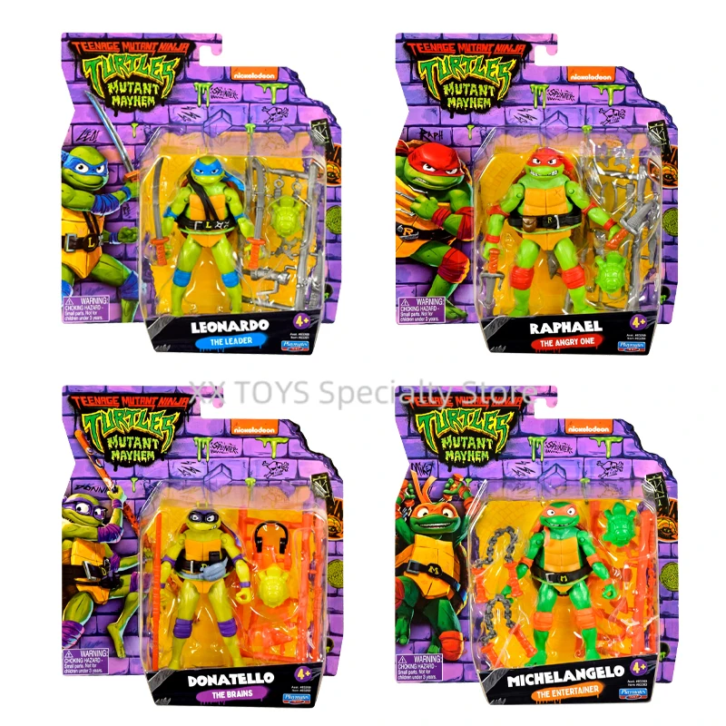 

Teenage Mutant Ninja Turtles Mutant Mayhem 4.5” Basic Action Figure Leonardo Raphael Donatello Michelangelo Collectible Models