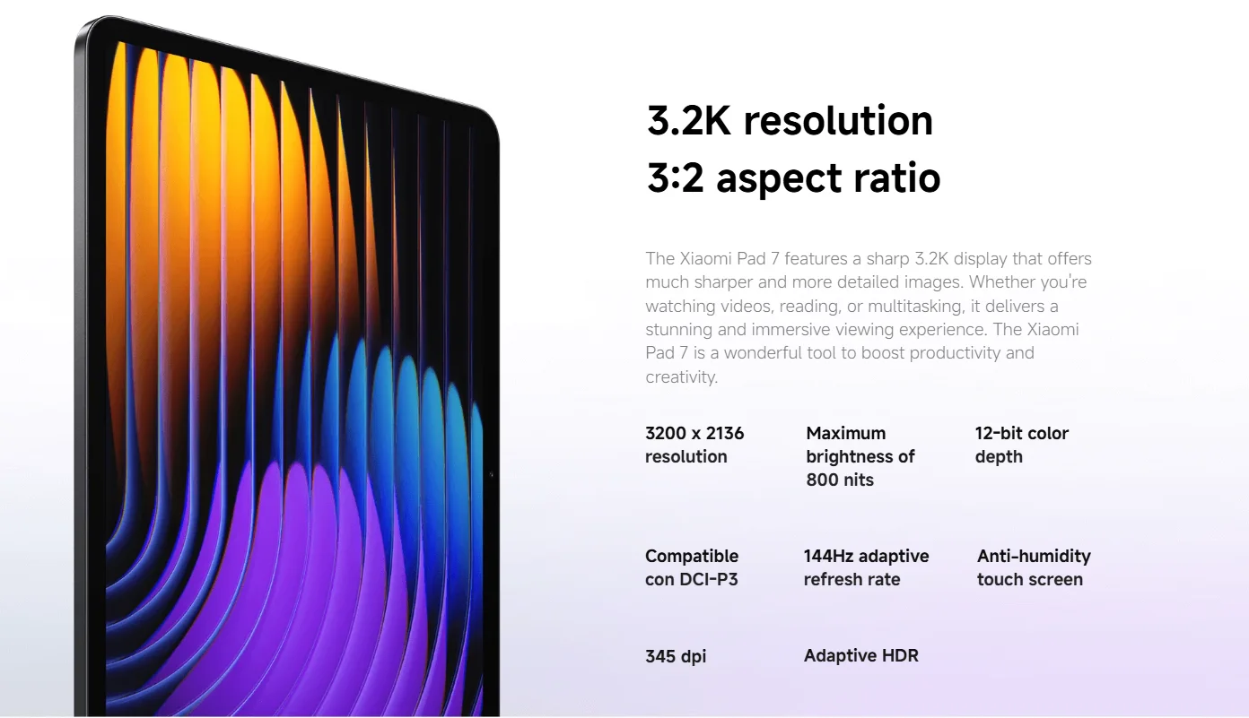 Image 4: Xiaomi Pad 7 Version Globale 11,2'' Écran 144Hz 3,2K Processeur Snapdragon 7+ Gen 3 Octa-core 8850mAh