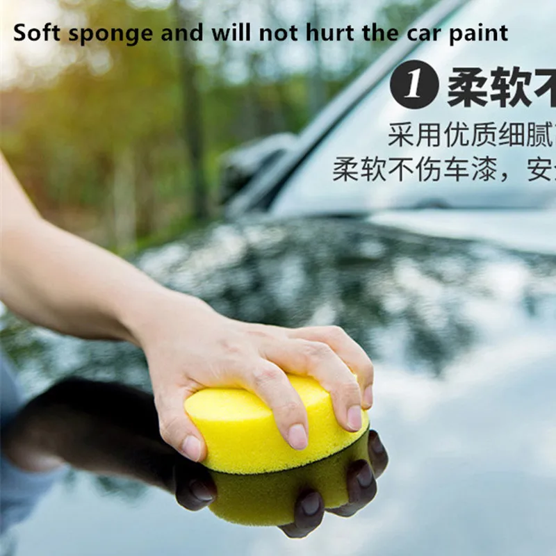 6Pcs Car Waxing Polish Sponges High Density Foam Applicator Pads Detailing Car Home Cleaning Polishing Sponge Car Wash Care Pad