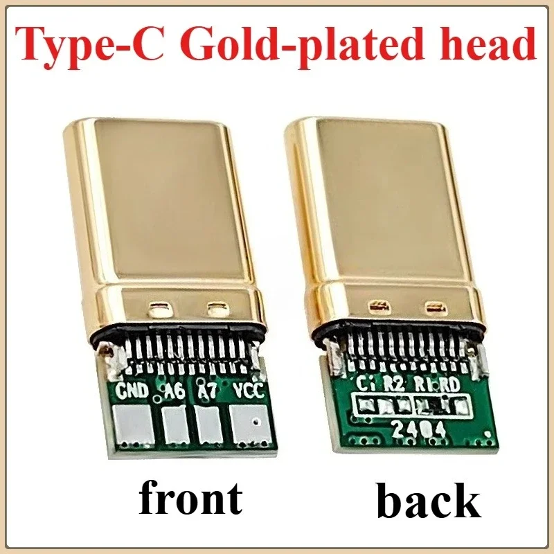 5pcs/Lot 4Pin USB Type-C Gold-plated Male Plug USBC DIY Self-repair Welding Charging Data Line Parts Type C Connector for Phone