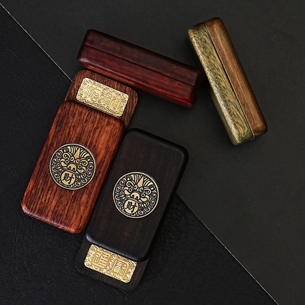 HALOOPLAYER EDC Sandelholz Direct-Push Dichtes Ratschen-Zappelspielzeug zur Desktop-Stressabbau