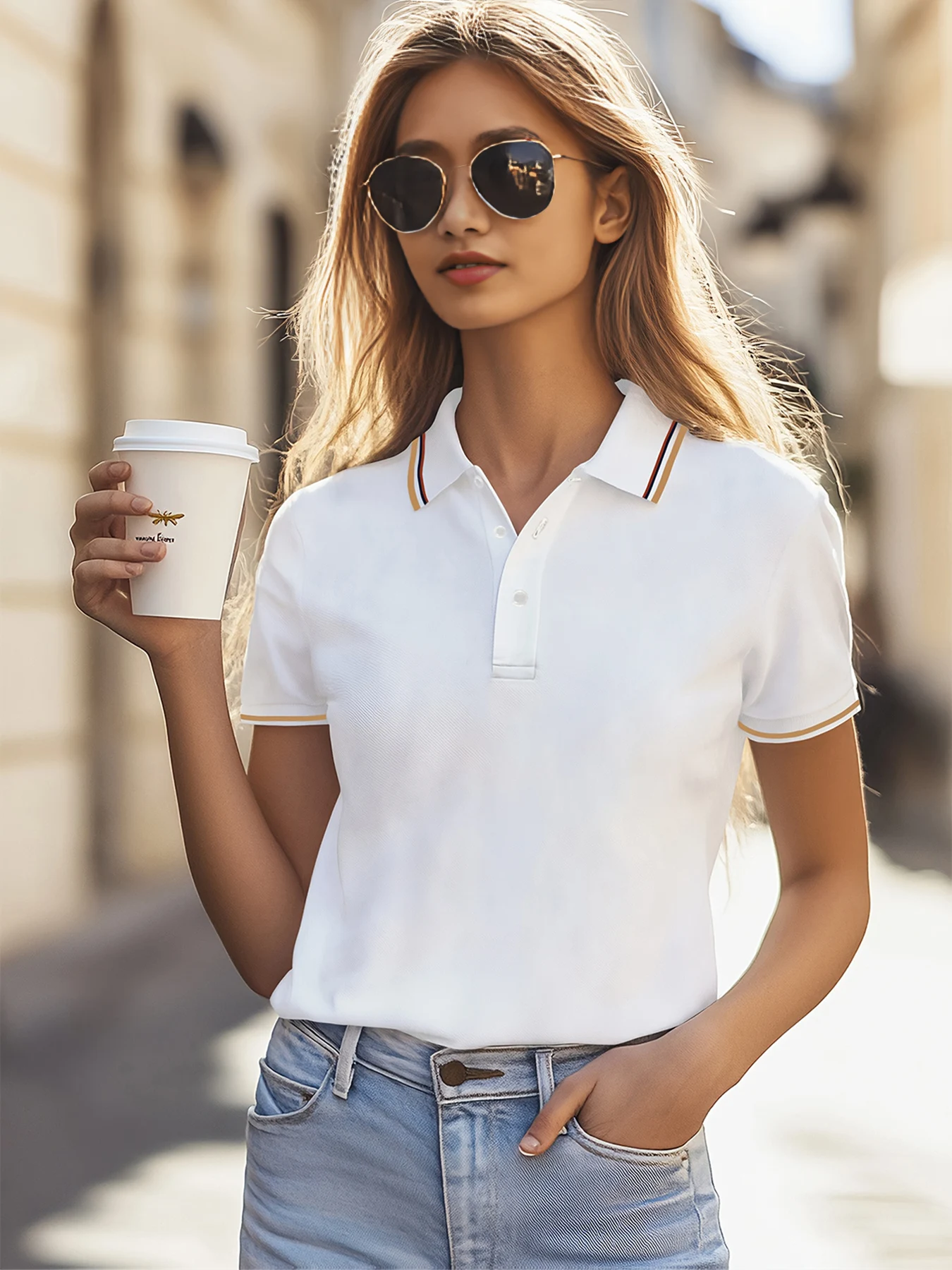 Solid Color Summer Womens T-Shirt Soft Comfortable Polo Shirt All-Match Lapel Streetwear Unisex Hip Hop Woman Short Sleeve Top