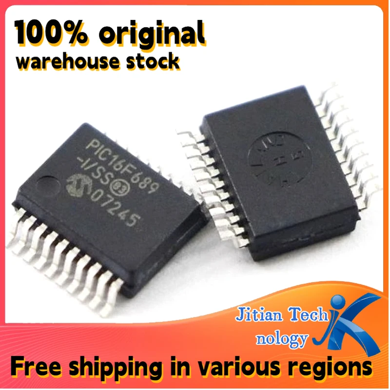 100% original inventory 10PCS PIC16F689-I/SS PIC16F689 SSOP-20 Microcontroller Channel direct sales