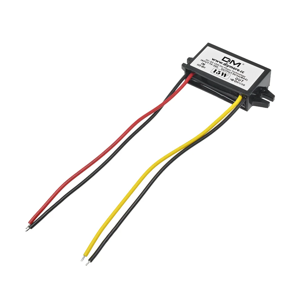 DC-DC 12V to 5V 3A 15W Car Power Buck Converter Regulator Step Down Voltage Power Supply Adapter Low Heat Auto Protection