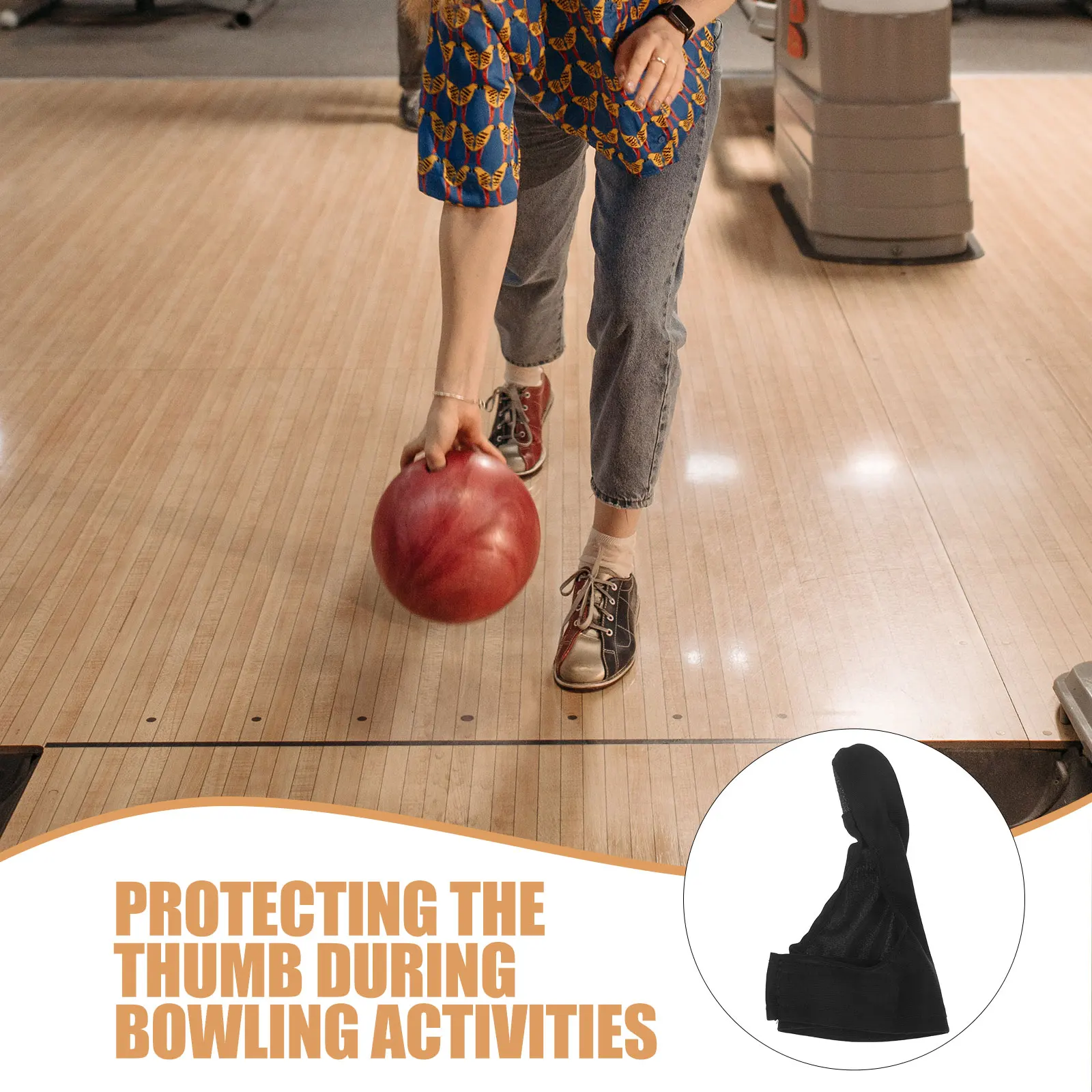 

Bowling Thumb Cover Shock Absorbing Soft Cloth Gloves Home Use Right Black Finger Protection Sleeve Abrasion Resistant Sports