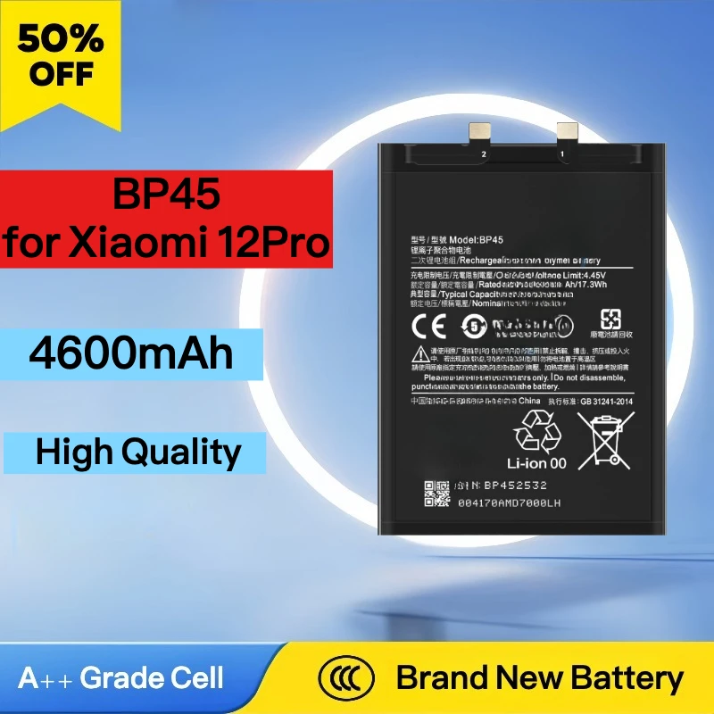 Новый сменный аккумулятор BP4A BP4B BP45 BP46 для телефона Xiaomi 12Pro 12S Pro Xiaomi 12 12X 12S Xiaomi 12 Lite Xiao mi 12s Ultra Новый сменный аккумулятор BP4A BP4B BP45 BP46 для телефона Xiaomi 12Pro 12S Pro Xiaomi 12 12X 12S Xiaomi 12 Lite Xiao mi 12s Ultra