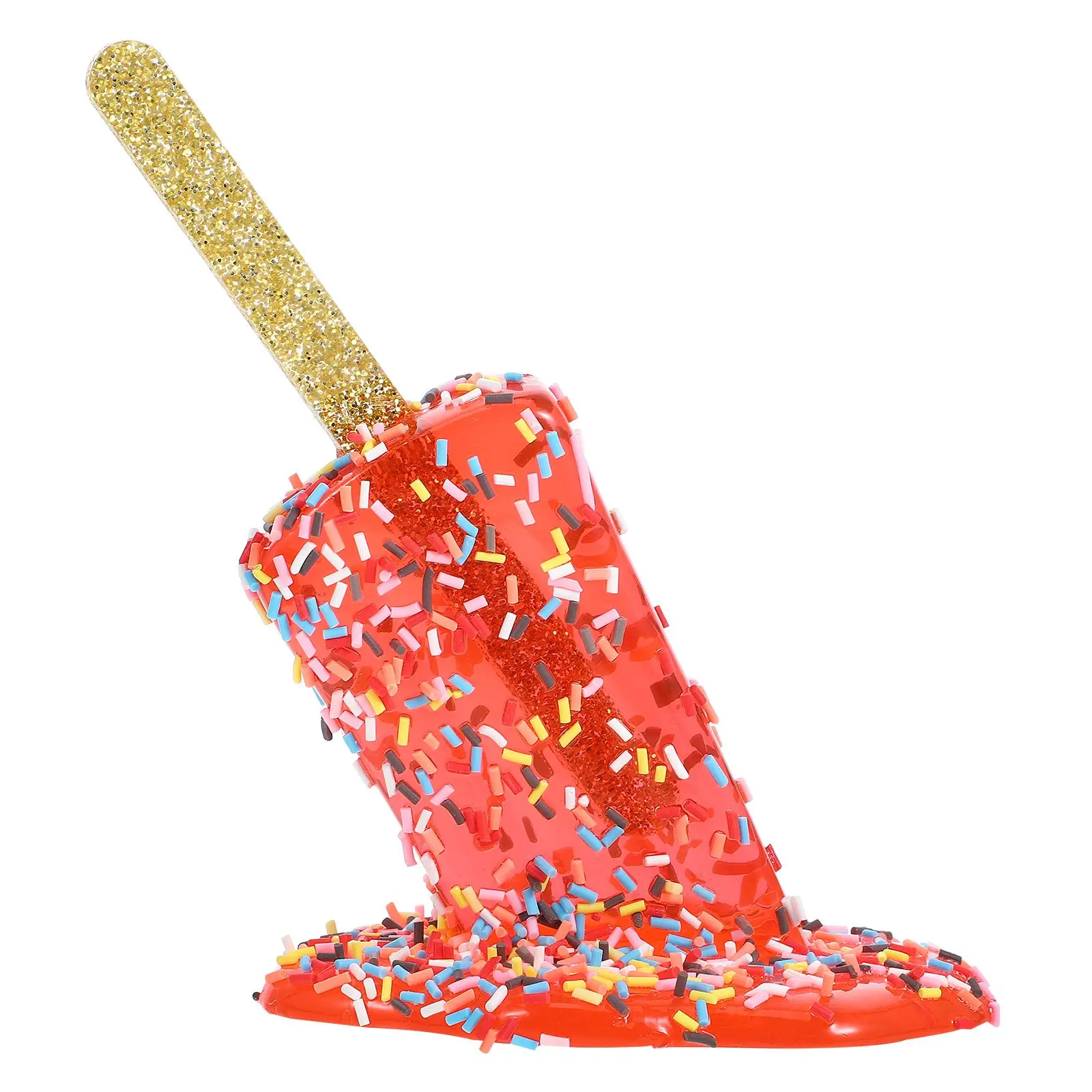 

Ice Cream Decor Resin Sculpture Home Statue Fake Cone Centerpiece Melting Photo Props Modeling Decorative Craft