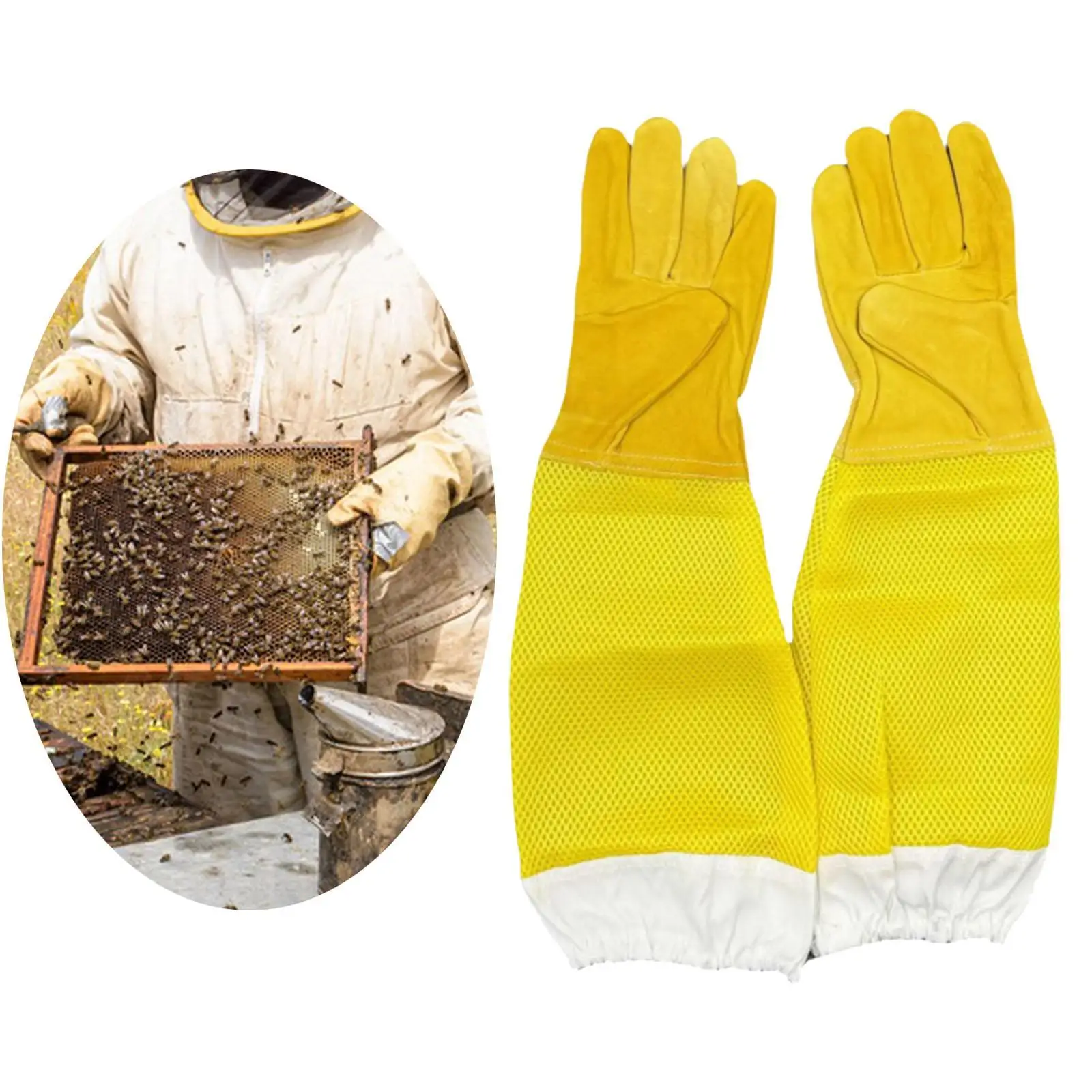 

Перчатки для пчеловодства многоразовые для начинающих с длинными вентилируемыми рукавами для взрослых