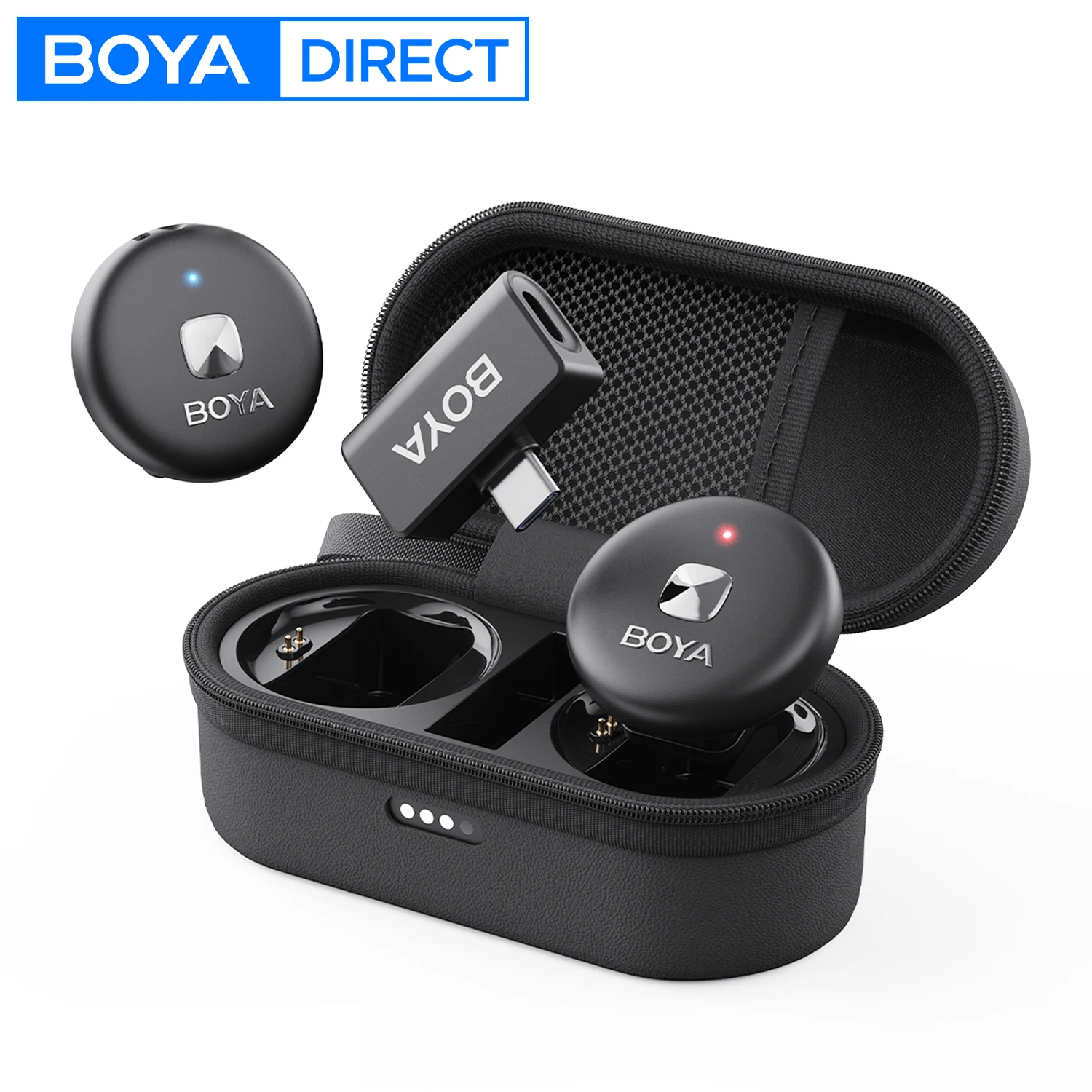 BOYA Omic Microfono Lavalier Wireless per iPhone 15/16 Android USB-C Smartphone Registrazione Video Youtube Streaming Live Vlog