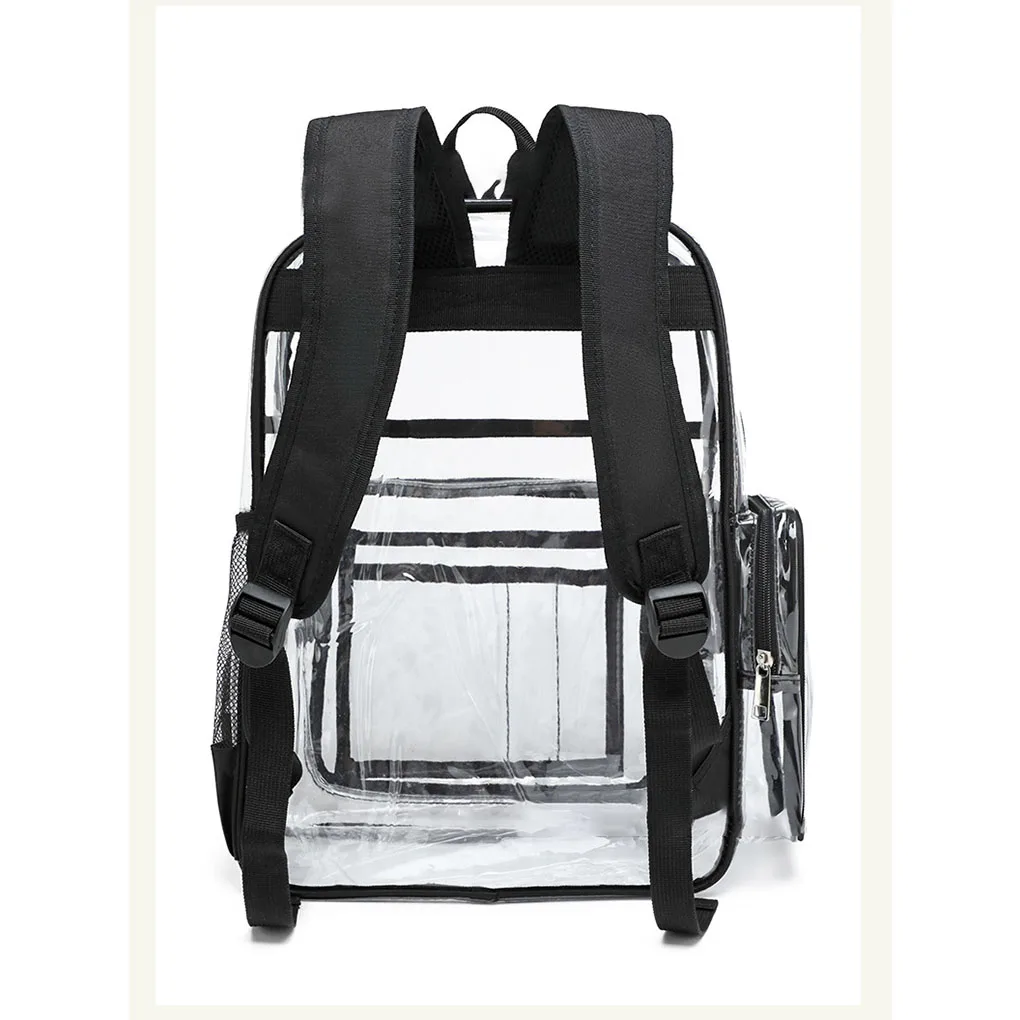 حقيبة كتف شفافة بسيطة للجنسين ذات سعة كبيرة حقائب ظهر محمولة متعددة الوظائف مقاومة للماء حقيبة ظهر للرجال والنساء