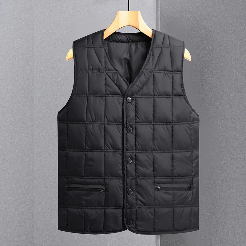 Jacket For Men Duck Down Sleeveless Winter Windbreaker Parka Warm Thick Vest Male Casual Outerwear Snow Waistcoat With Pockets