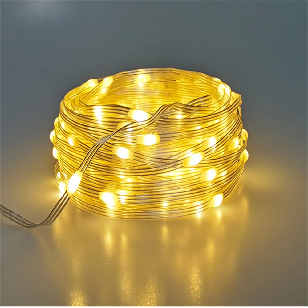 LED String Lights Waterproof Copper Wire Lights 8 Mode with Remote Control for Wedding Party Home Christmas Decoration