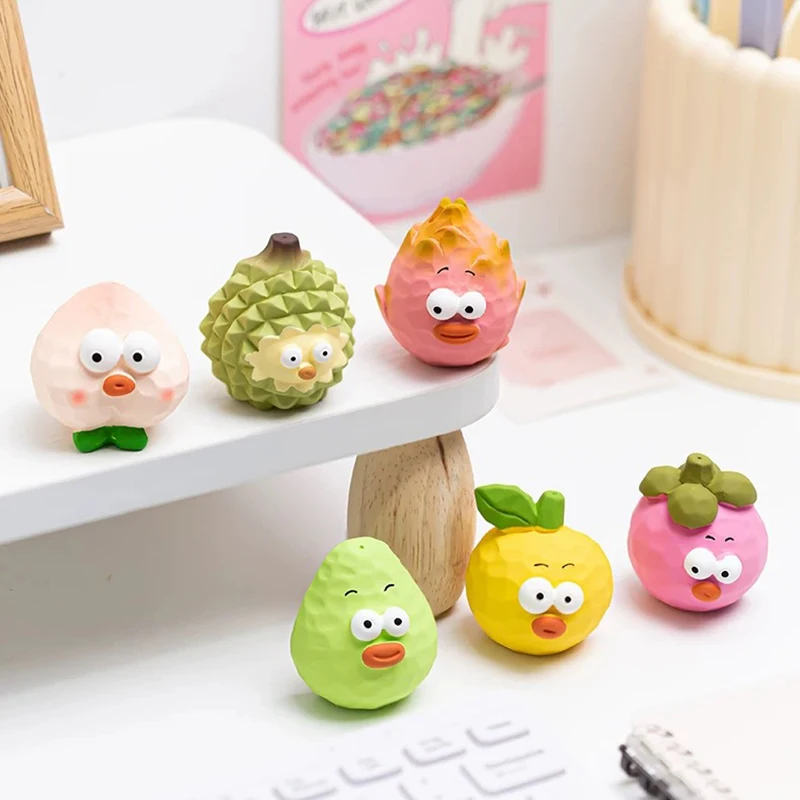 New Cartoon Fruit / Vegetable Wood Carving Style Model Toys Funny Cute Office Desktop Ornaments Home Decoration Children's Gift