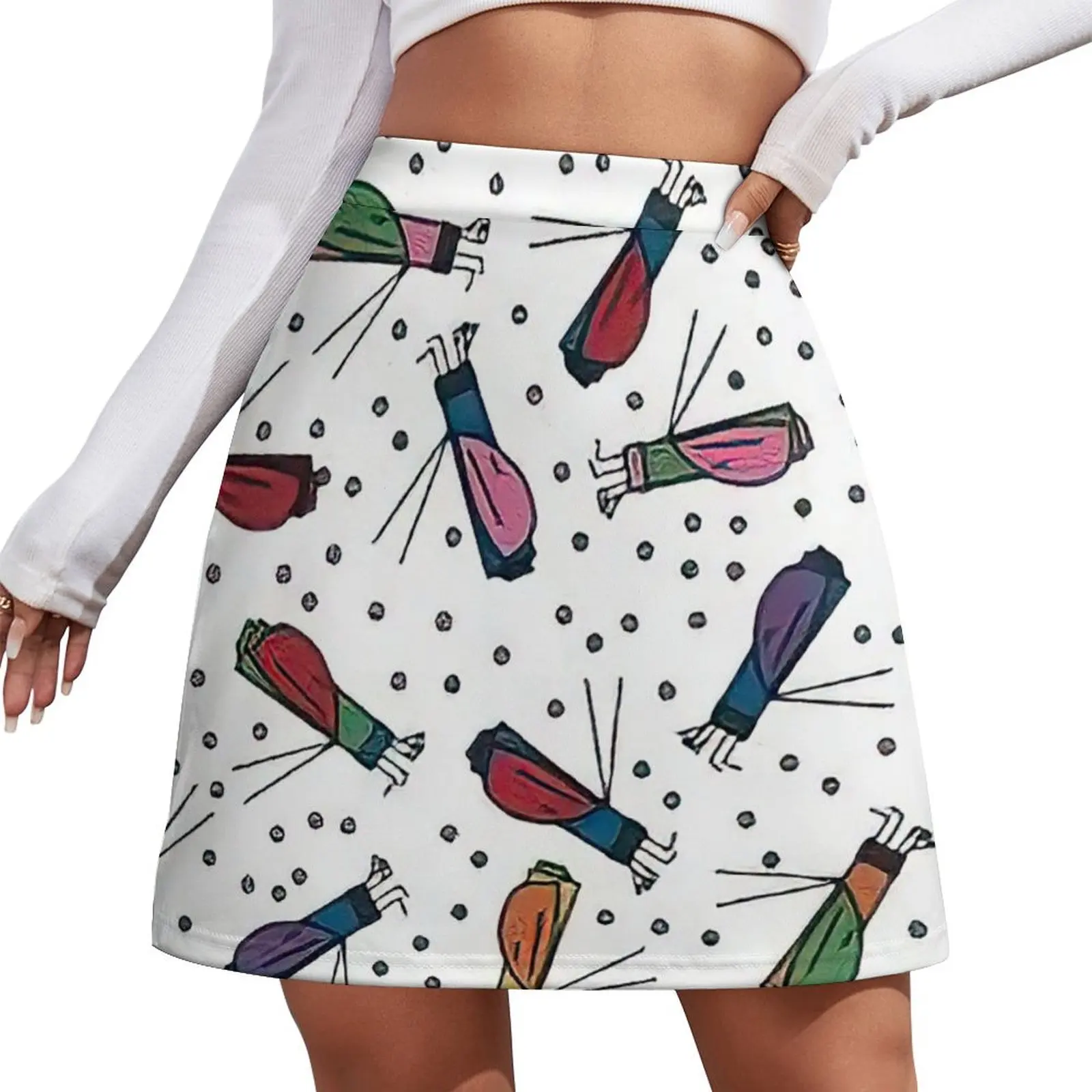 

golf bag scatter colorful Mini Skirt mini denim skirt novelty in clothes sexy skirt Miniskirt woman Mini