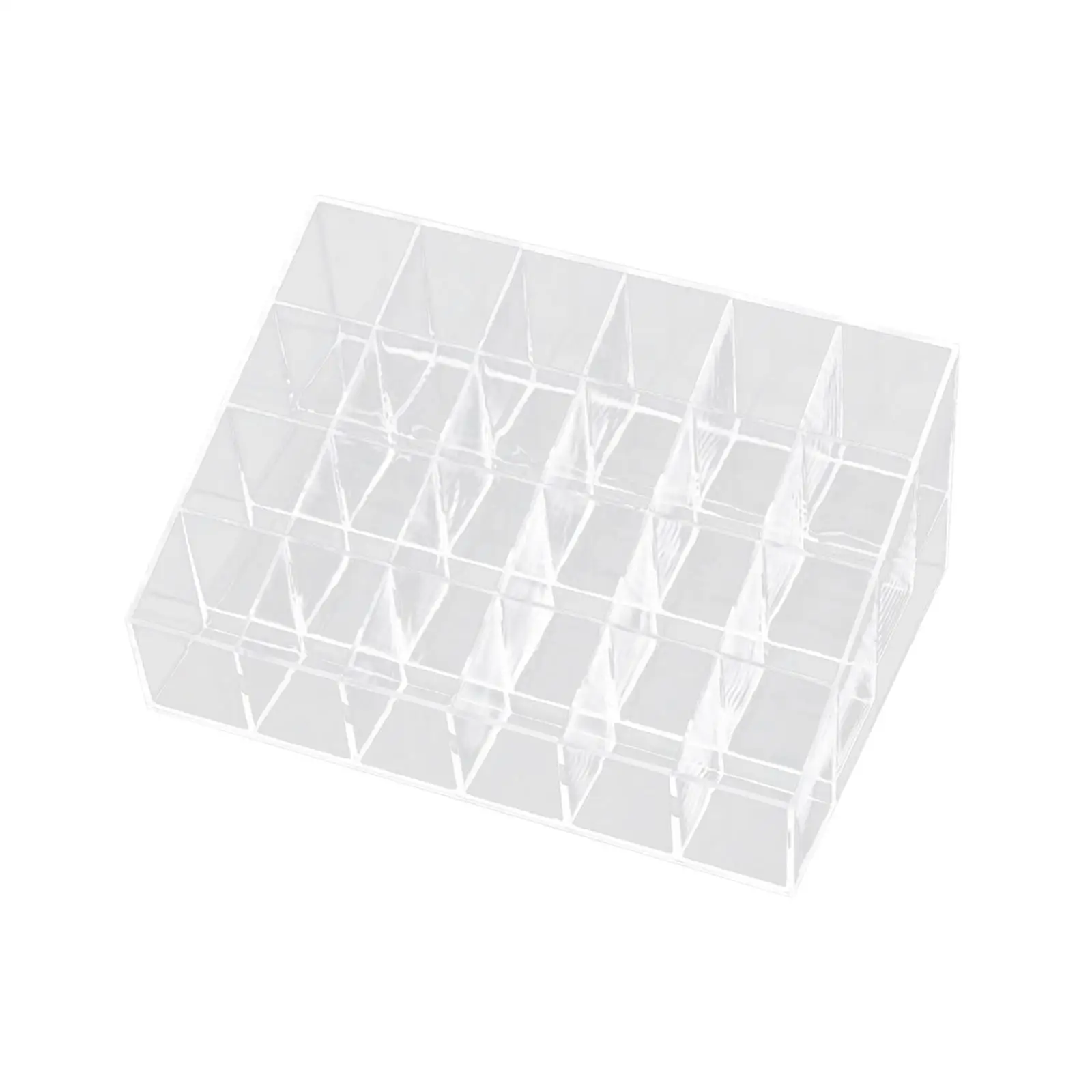

Acrylic Cosmetic Storage Box Clear Nail Polish Container for Bottles Brushes 24 Grids