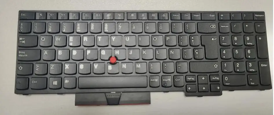 Hiszpańska klawiatura dla Lenovo ThinkPad E580 E585 E590 E595 L580 T580S T590 P52 P53 P72 P73 bez podświetlanej czarnej ramki
