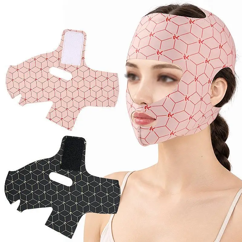 Full Coverage Reusable Facial Care Mask Ear Hook V Shape Full Face Wrap Soft Breathable Home Beauty Skincare Accessory