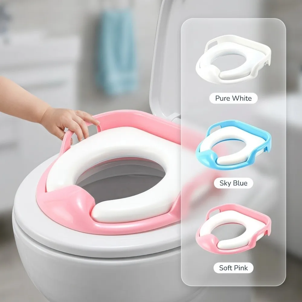 

Soft Cushion Kids Toilet Seat Non-Slip Easy Clean Baby Toilet Seat Ergonomic Splash Guard Children Urinal Cushion Training Use