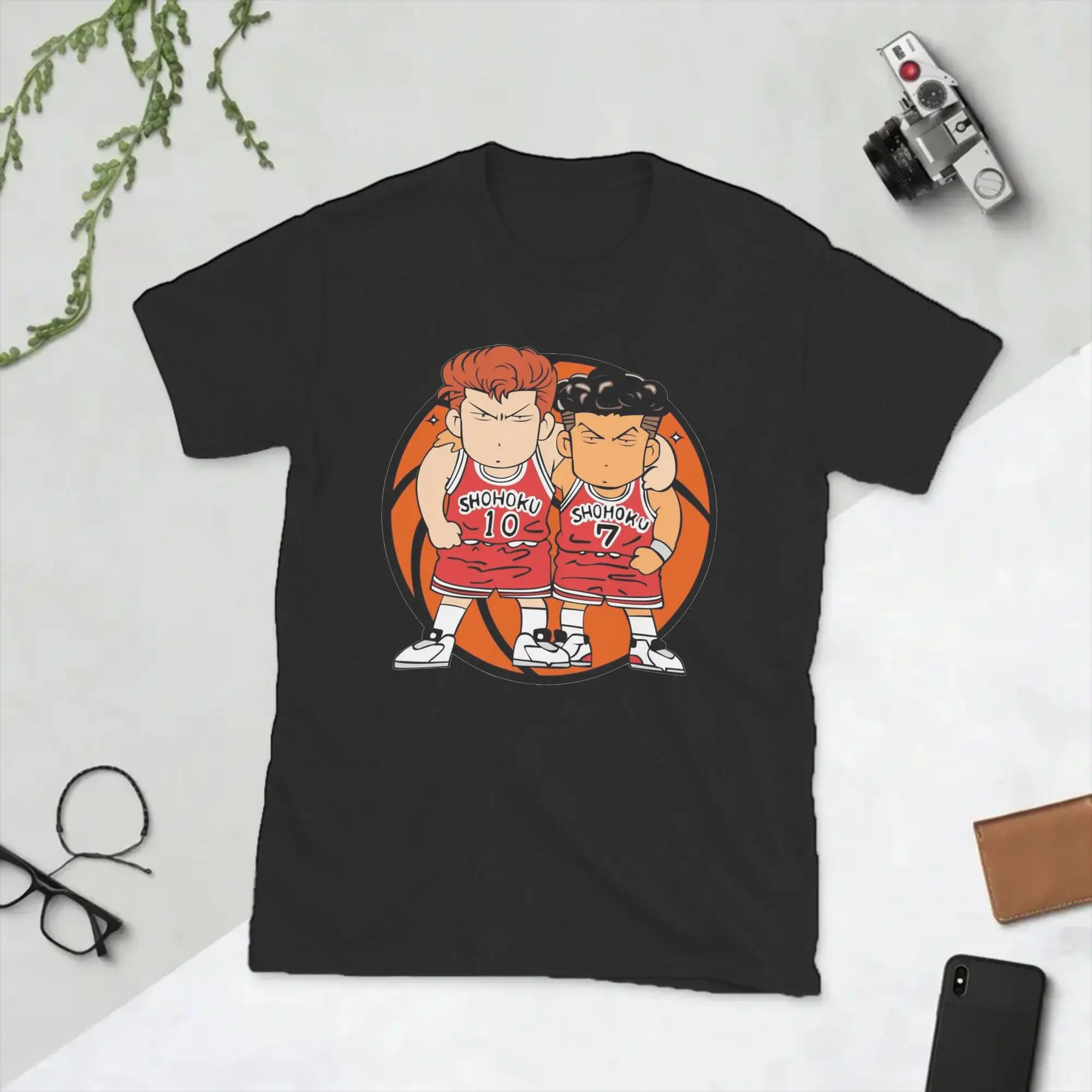 Shohoku Slams Dunks Anime T Shirts for Men Cotton Vintage T-Shirt Round Neck  Tees Short Sleeve Clothing Classic