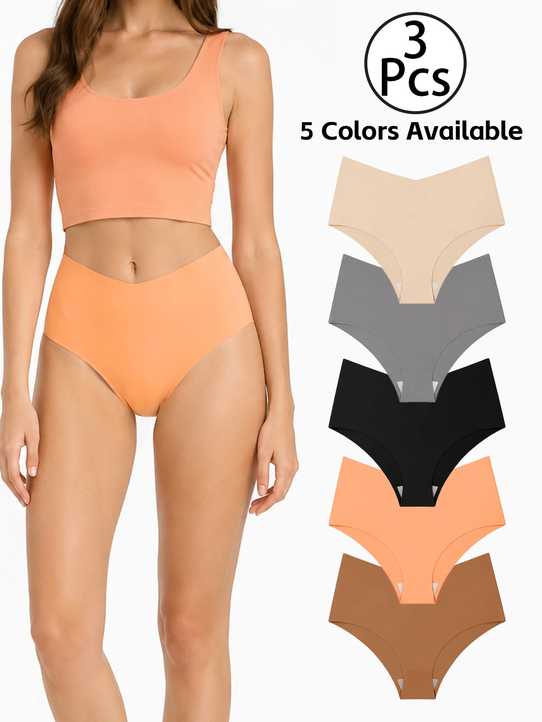 3PCS Women's high-waist Underwear-Soft elastic breathable Suitable for exercise Extremely simple and comfortable for daily wear