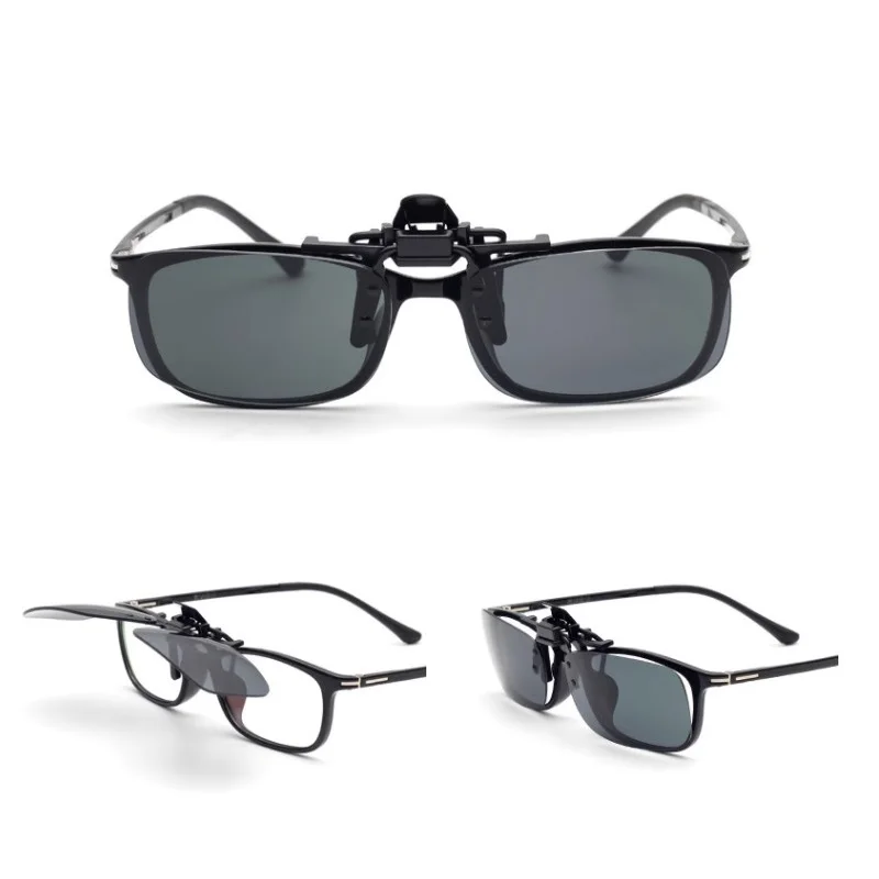 LeeTip Polarized Clip-On Sunglasses for Men And Women UV400 Square Night Vision Fishing Sun Glasses Myopia Eyeglasses Compatible