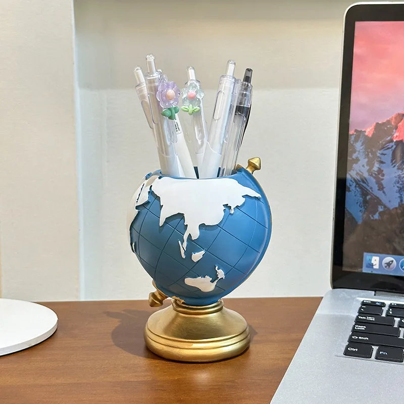 Creative Pen Holder Artistic and Retro Book Desktop Living Room Multi-functional Pen Holder Student Gift Globe Ornament