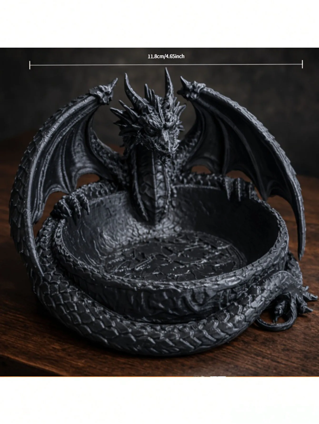 Gothic Black Dragon Statue Decorative Tray, Storage Resin Decoration, Desktop Home Decoration, Desktop Display Decoration