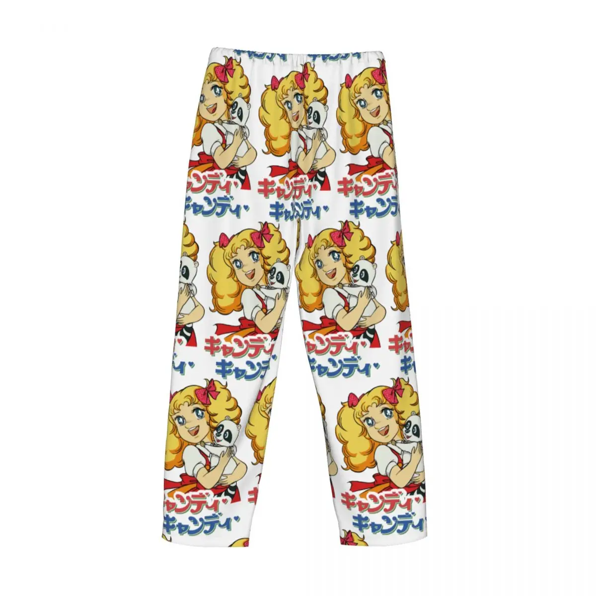 Calça de pijama doce doce personalizada masculina, anime de desenhos animados TV Lounge, pijamas com cordão, fundo com bolsos, sono