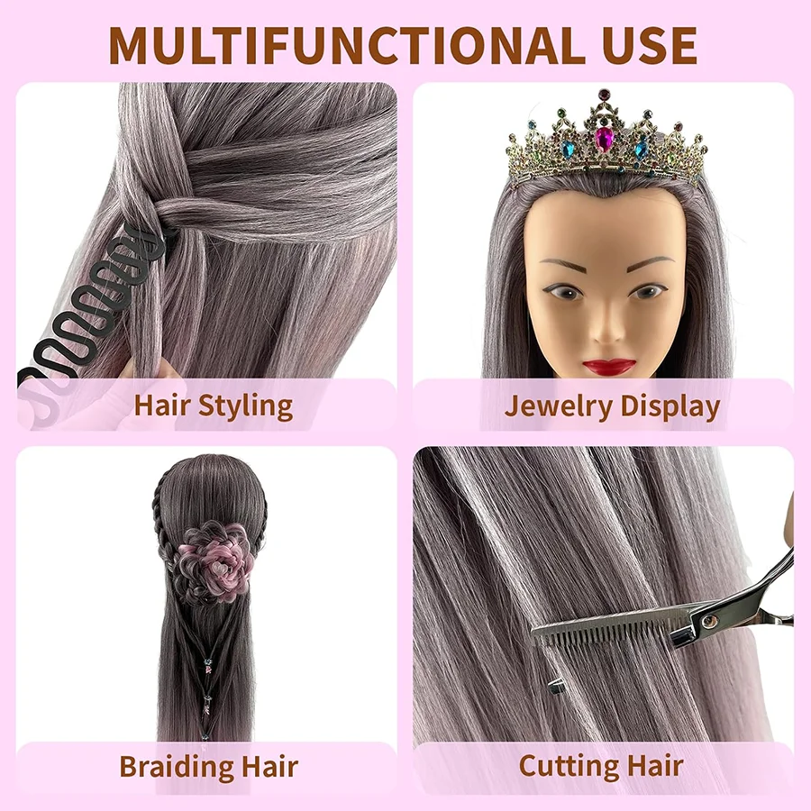26 Inch Ombre Hair Mannequin Head for Braiding Practice
